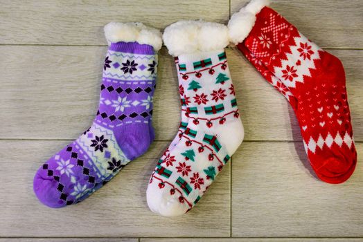 bright colored socks for Christmas or new year gifts and surprises