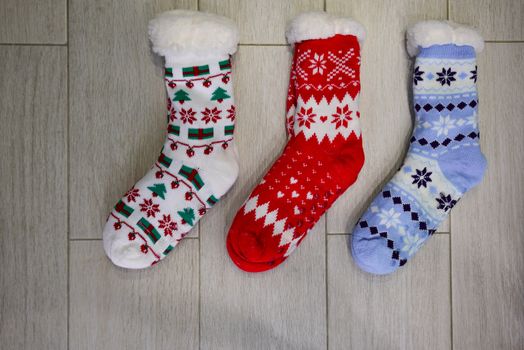 bright colored socks for Christmas or new year gifts and surprises