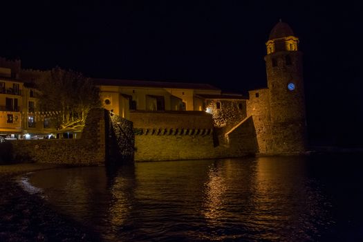 discovery of Collioure on a summer evening. Pyrenes, France