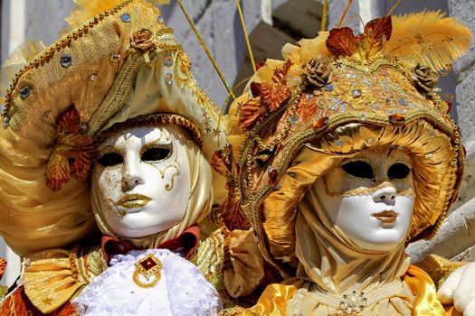 very beautiful mask and carnival makeup in Annecy France