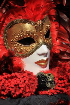 very beautiful mask and carnival makeup in Annecy France