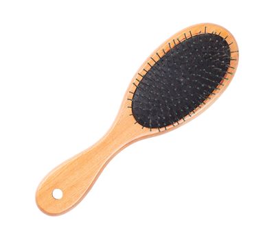 Old brush for dog or cat hair, used - Isolated on white