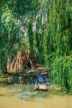 Berth in the Danube Delta in Vilkovo, Ukraine