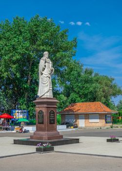 Vilkovo, Ukraine - 06.23.2019. Monument to St Nicholas the Wonderworker in the village of Vilkovo, Ukraine.