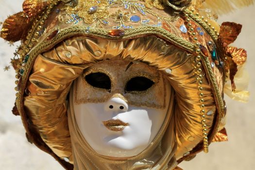 very beautiful mask and carnival makeup in Annecy France