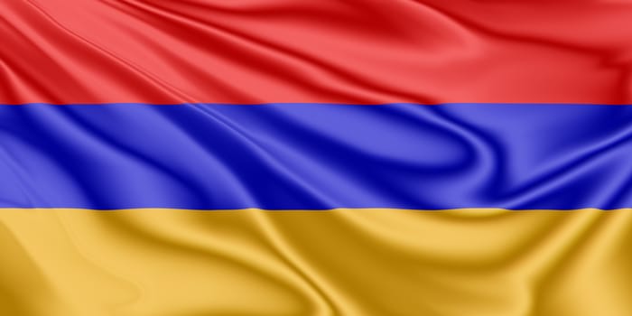 National flag of Armenia fluttering in the wind