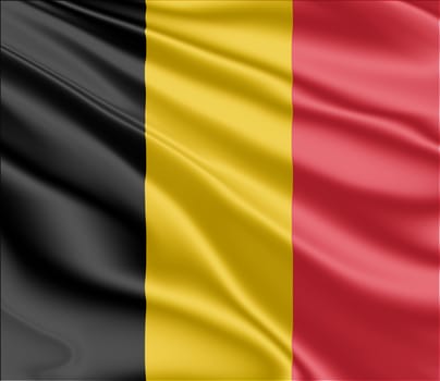 National flag of Belgium fluttering in the wind
