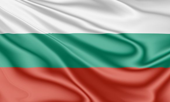 National flag of Bulgaria floating in the wind