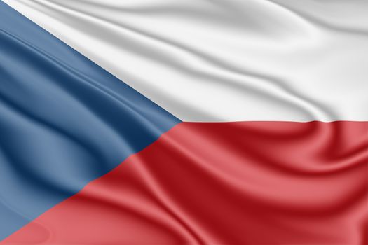 National flag of the Czech Republic fluttering in the wind