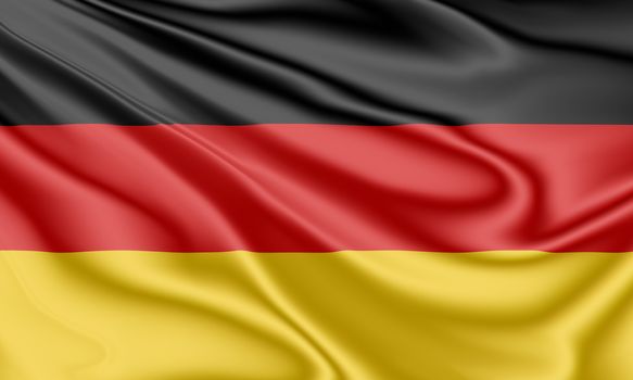 National flag of Germany floating in the wind