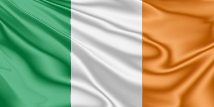 National flag of Ireland fluttering in the wind