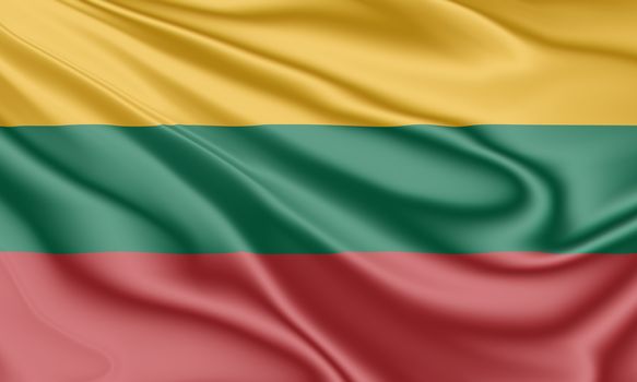 National flag of Lithuania fluttering in the wind