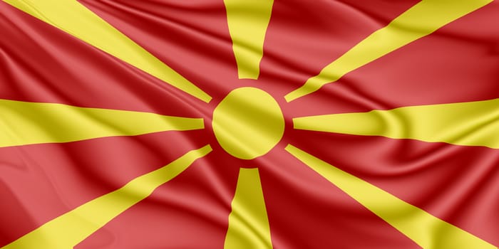 National flag of Macedonia fluttering in the wind