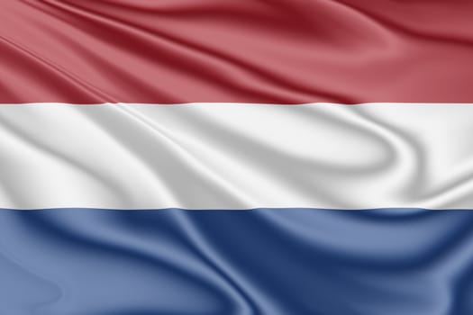 National flag of the Netherlands fluttering in the wind