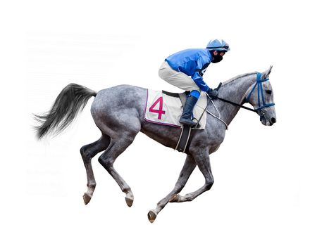 Racing, background, horses, racetrack isolated on white background