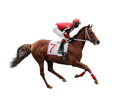 Racing, background, horses, racetrack isolated on white background