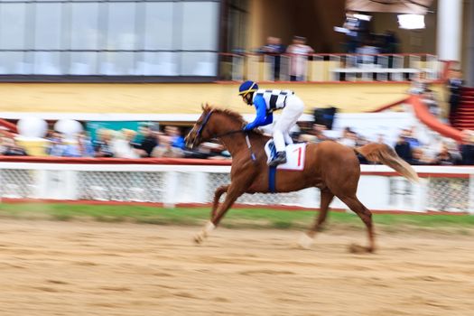 horse racing, abstract background, blurred contours