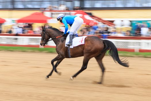 horse racing, abstract background, blurred contours