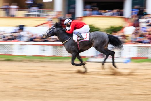 horse racing, abstract background, blurred contours