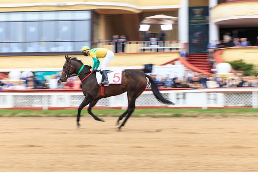 horse racing, abstract background, blurred contours