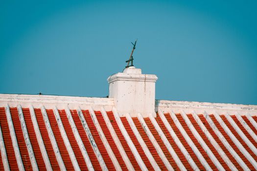 Ancient roof structure tile is an , traditional roof tile and is still in use in the Asian region