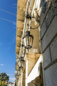 Spianada Square - Liston. The historic center of Corfu town, Greece.