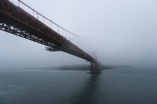 Marine Layer Engulfing Golden Gate Bridge in Frisco Bay