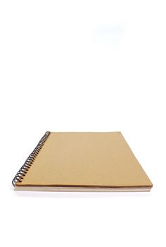 Wood cover notebook isolated on white background.(with Clipping Path).