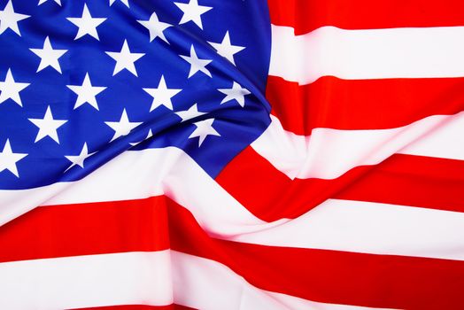 President's Day Concept, flat lay top view, America Flag background with copy space for your text