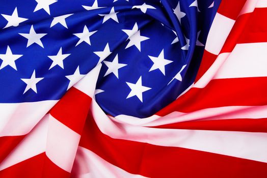 President's Day Concept, flat lay top view, America Flag background with copy space for your text