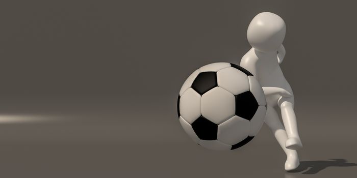 3d illustrator group of career symbols on a gray background, 3d rendering of the playing football. Includes a selection path.