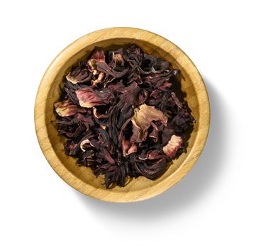 Hibiscus tea for making a drink on a white background.