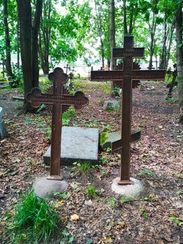 
Cast iron Orthodox crosses brown.