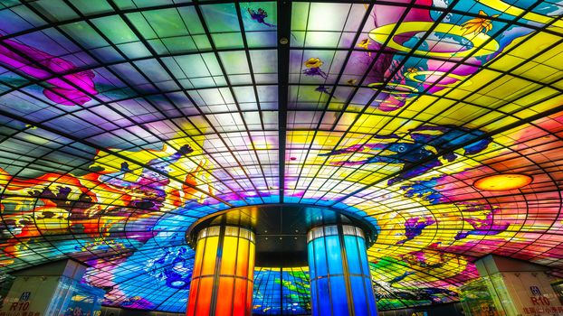 The Dome of light at formosa boulevard station in Kaohsiung city in Taiwan.