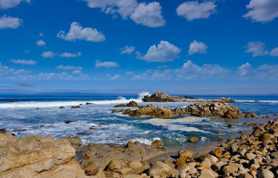 Rocks and Surf off of Coast of Pacific Grove California