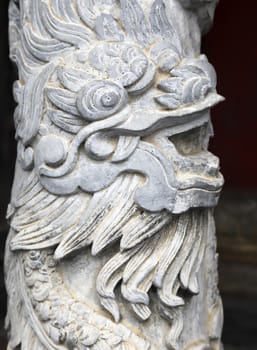 Dragon sculpture in Imperial Palace in Hue, Vietnam