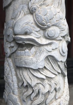 Dragon sculpture in Imperial Palace in Hue, Vietnam