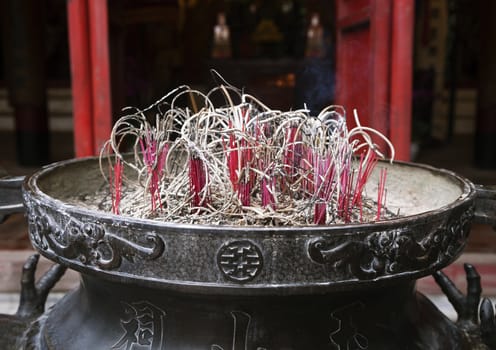 Incence burner in Ngoc Son temple, Hanoi, Vietnam