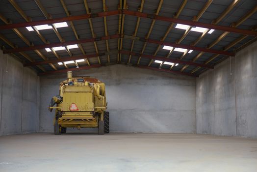 Agriculture farm strorage warehouse interior at day light