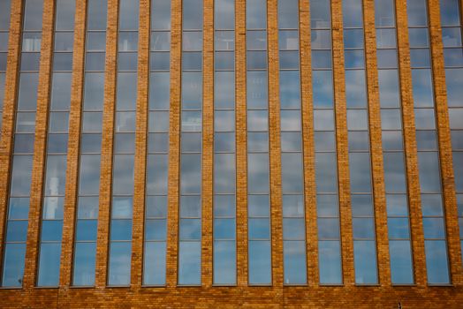 Modern glass silhouettes on modern building