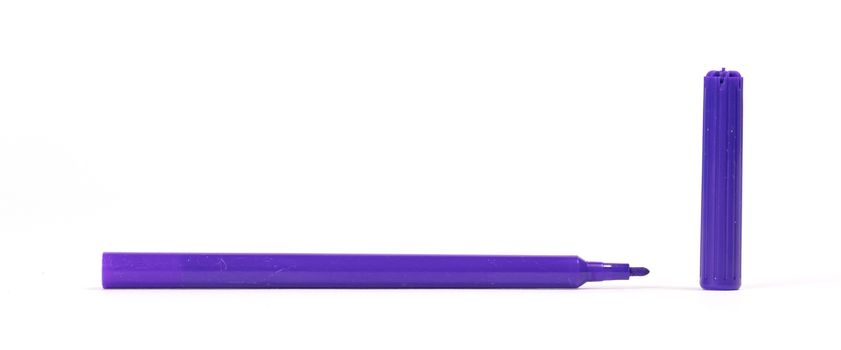 Purple felt-tip pen isolated on white background