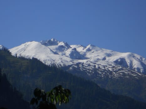 Himalayan mountain range in summer