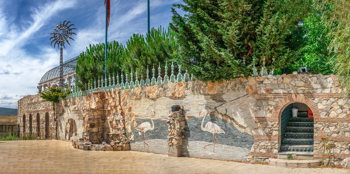Ravadinovo, Bulgaria – 07.11.2019.  Kinetic sculpture in the castle of Ravadinovo, Bulgaria, on a summer sunny day