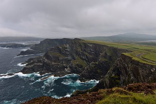 The cliffs of Moher at the west coast of Ireland. The view is stunning at these cliffs which are amongst the highest in Europe.