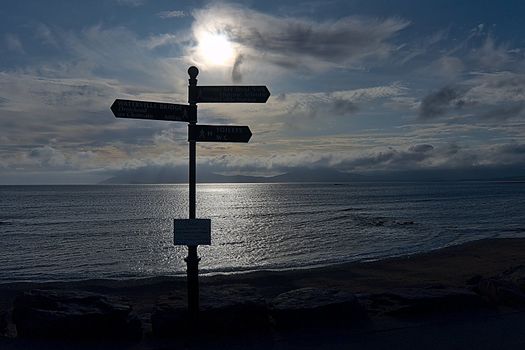 This signpost is on the beach of Waterville, Ireland. Shot during the anual Charlie Chaplin Film & Comedy festival to remember that the late artist visited Waterville every year during his vacation.