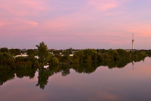 The evening skyline near Roermond, shot in the summer of 2019 in the evening.