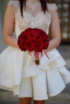 bouquet in the hands of the bride.