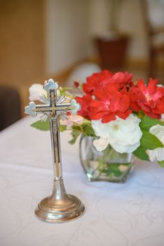 Christian detaill - traditional polish parents marriage blessing to Bride and Groom before wedding.