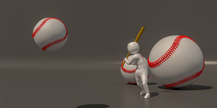 3d illustrator group of career symbols on a gray background, 3d rendering of the playing Sport. Includes a selection path.