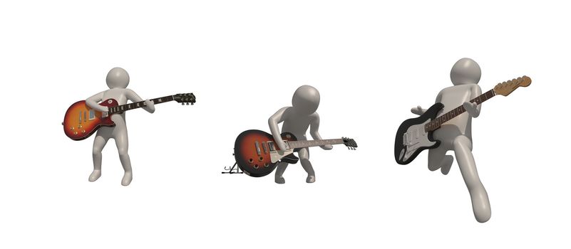 3d illustrator group of career musician symbols on a gray background, 3d rendering of the Music player. Includes a selection path.
